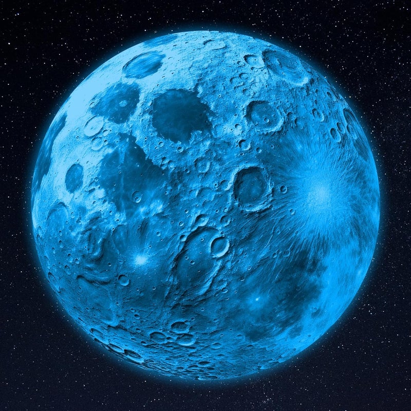 Robmoda Glow in The Dark Sun for Ceiling, Luminous Planet Wall Sticker, Kids Bedroom Wall Decal, Sticky Fluorescence Sun, Gift for Boys and Girls (Blue) - Image 1